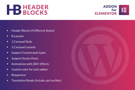 Header Blocks for Elementor - WordPress Plugin