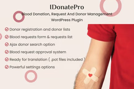 IDonatePro - Blood Donation Management Plugin