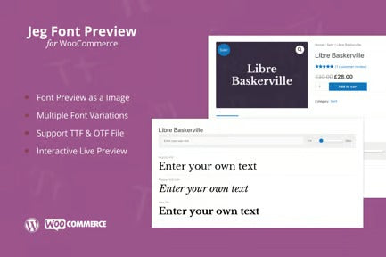 Jeg Font Preview - WooCommerce Extension Plugin