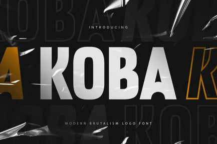 KOBA - Modern Brutalism Logo Font