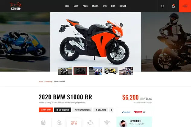 Keymoto - Motorcycle HTML Template