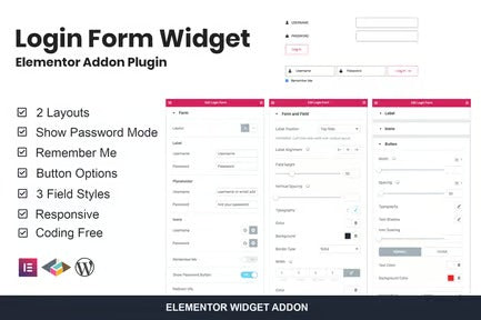 Login Form Widget Elementor Addon Plugin