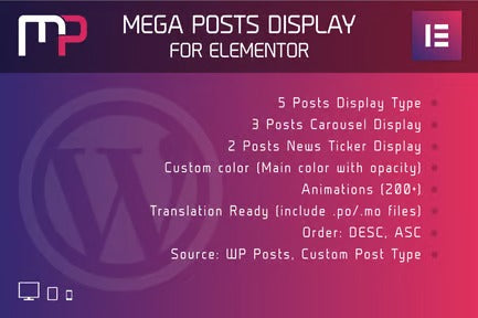 Mega Posts Display for Elementor Wordpress Plugin