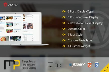 Mega Posts and Custom Posts Display WP Plugin