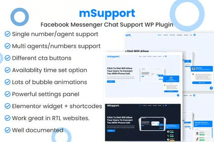 Messenger chat support WordPress Plugin