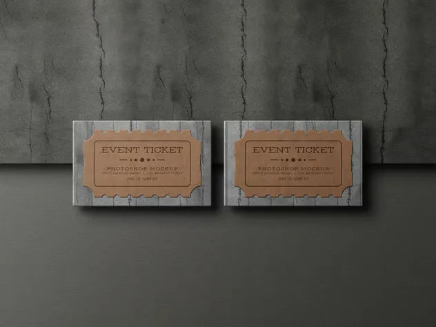 Minimal Event Ticket Stationery Mockup Set