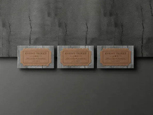 Minimal Event Ticket Stationery Mockup Set