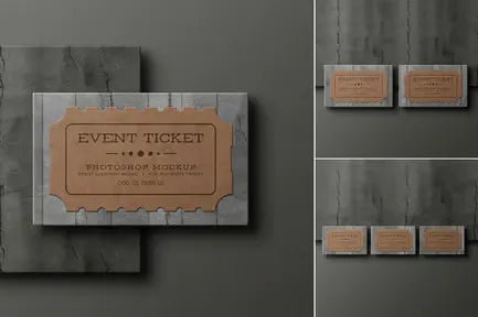 Minimal Event Ticket Stationery Mockup Set