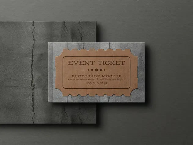 Minimal Event Ticket Stationery Mockup Set