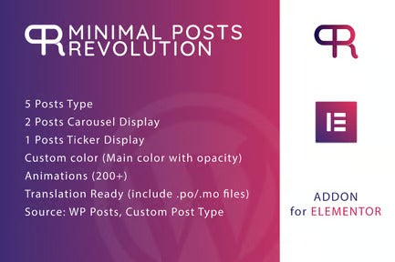 Minimal Posts Revolution For Elementor Plugin