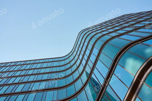 Modern Curved Glass Building Exterior