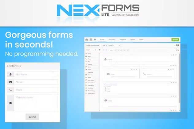 NEX-Forms LITE - WordPress Form Builder Plugin