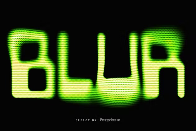 Neon Green Blurry PSD Text Effect