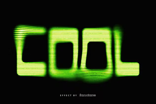 Neon Green Blurry PSD Text Effect