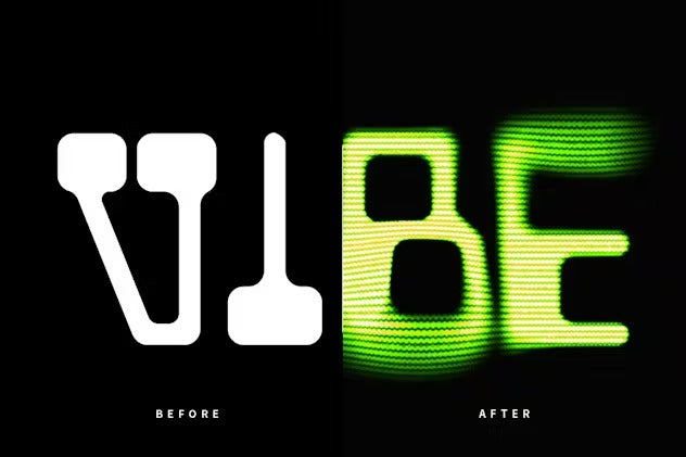 Neon Green Blurry PSD Text Effect