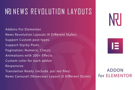 News Revolution Layouts for Elementor Plugin