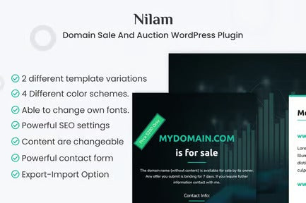 Nilam - Domain For Sale & Auction Plugin