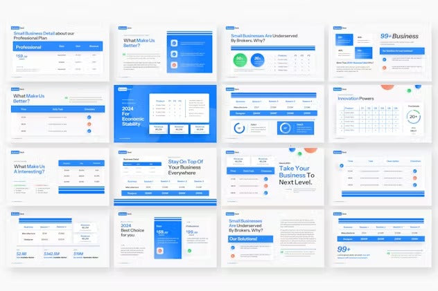 Price Table & Table Chart PowerPoint Template