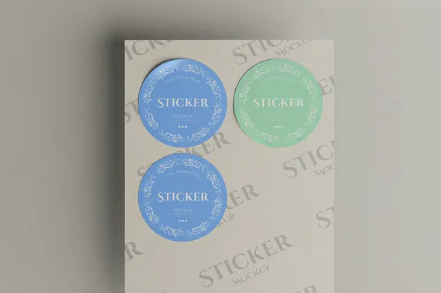 Round Stickers Mockup