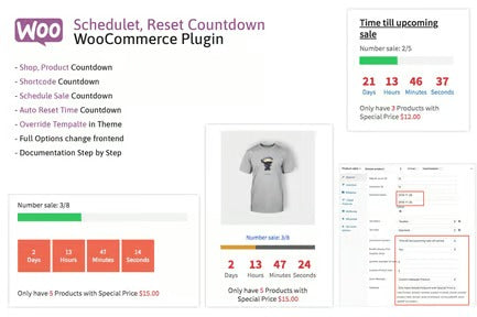 Schedule, Reset Countdown Plugin WooCommerce WooCP