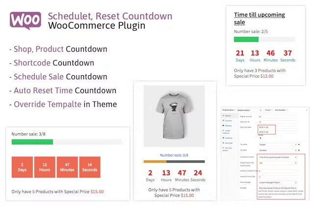 Schedule, Reset Countdown Plugin WooCommerce WooCP