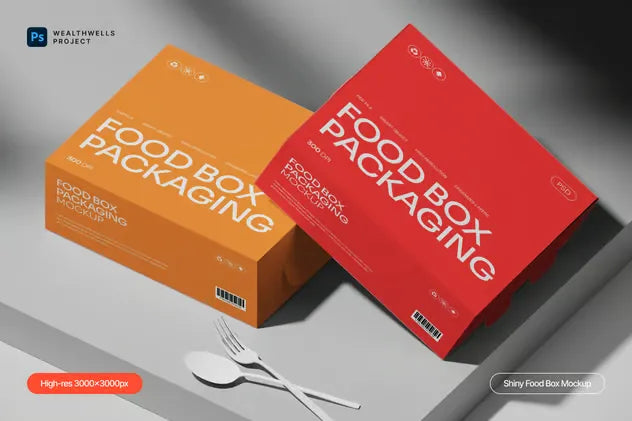 Shiny Food Box Mockup