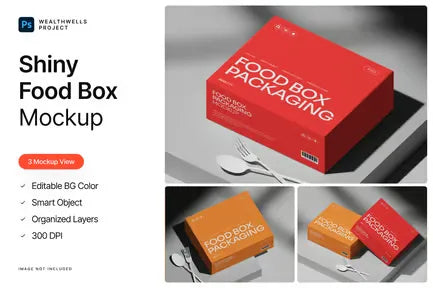 Shiny Food Box Mockup