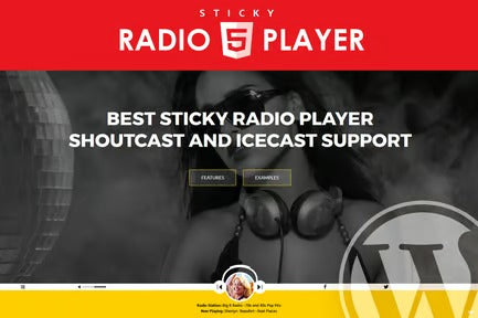 Sticky Full Width Radio Player WordPress Plugin