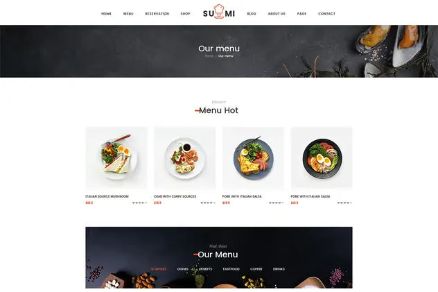 Sumi Restaurant HTML Template