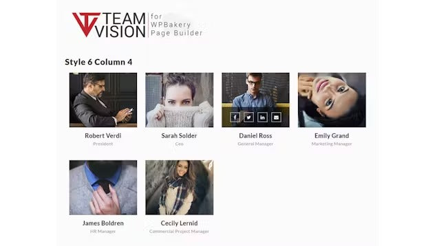 Teamvision - Team Addons for WPBakery Page Builder