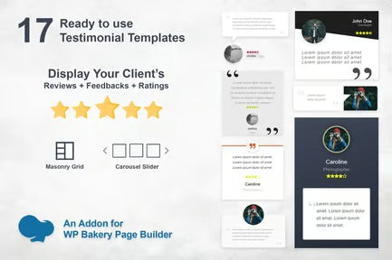 Testimonials Slider and Grid - WPBakery Addon