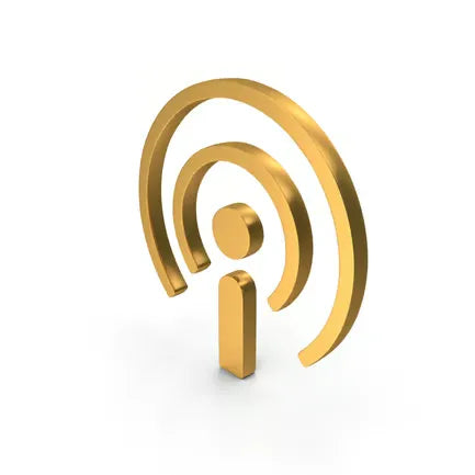 Wireless Radio Podcast Signal Icon Gold
