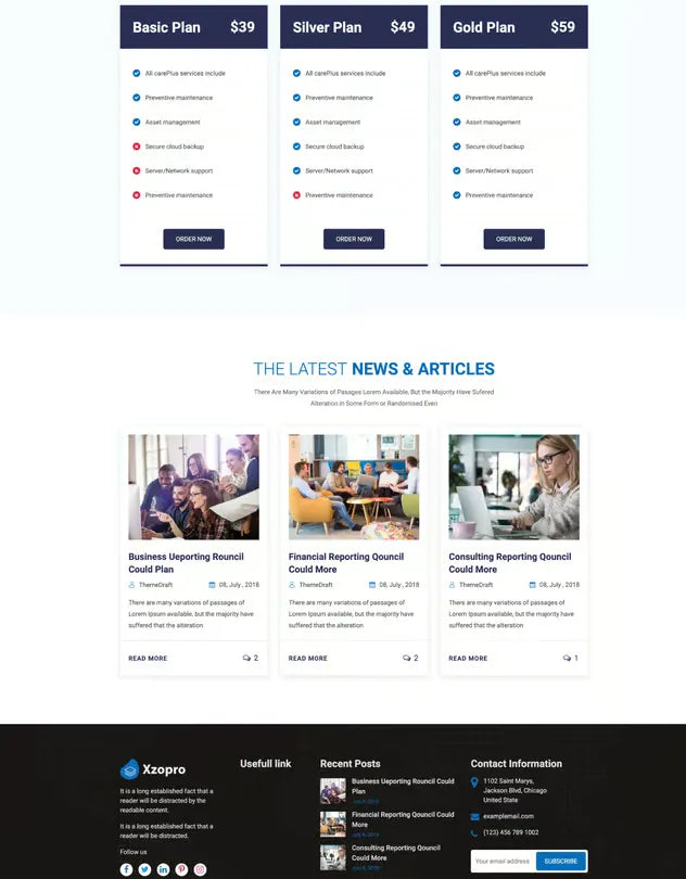 Xzopro - Finance And Business WordPress Theme