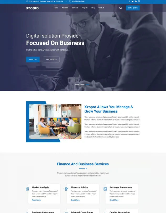 Xzopro - Finance And Business WordPress Theme