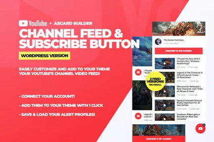 Youtube Channel Feeds and Subscribe Box Plugin