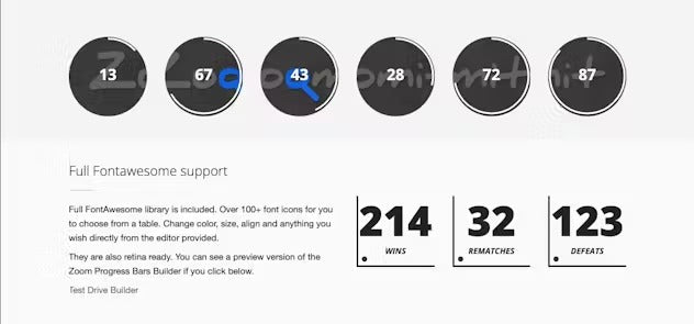 Zoom Progress Bars with Builder WP Plugin