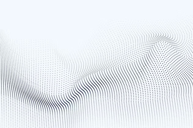 Futuristic Particle Waves on White Background