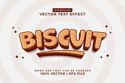 Biscuit 3d Vector Editable Text Effect