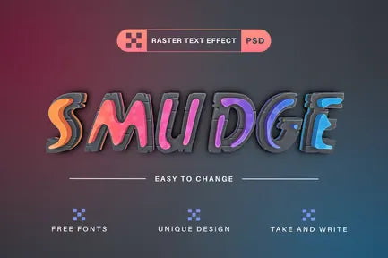 Smudge - Editable Text Effect, Font Style