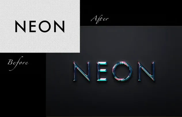 Neon Editable 3D Text Effect