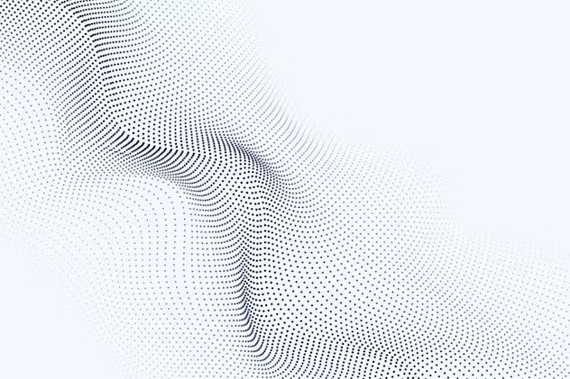 Futuristic Particle Waves on White Background