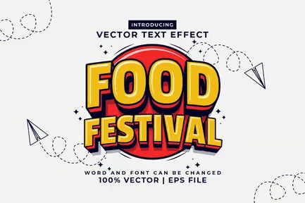 Food Festival Vector Editable Text Effect