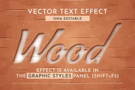 Wood Carving Editable Text Effect, Graphic Style