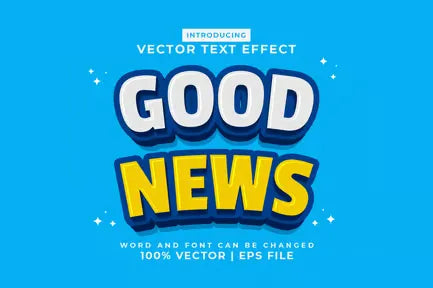 Good News 3d Vector Editable Text Effect