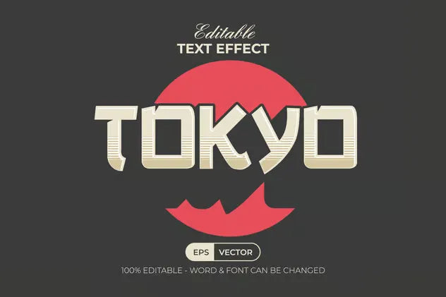 Tokyo Text Effect Long Shadow Style