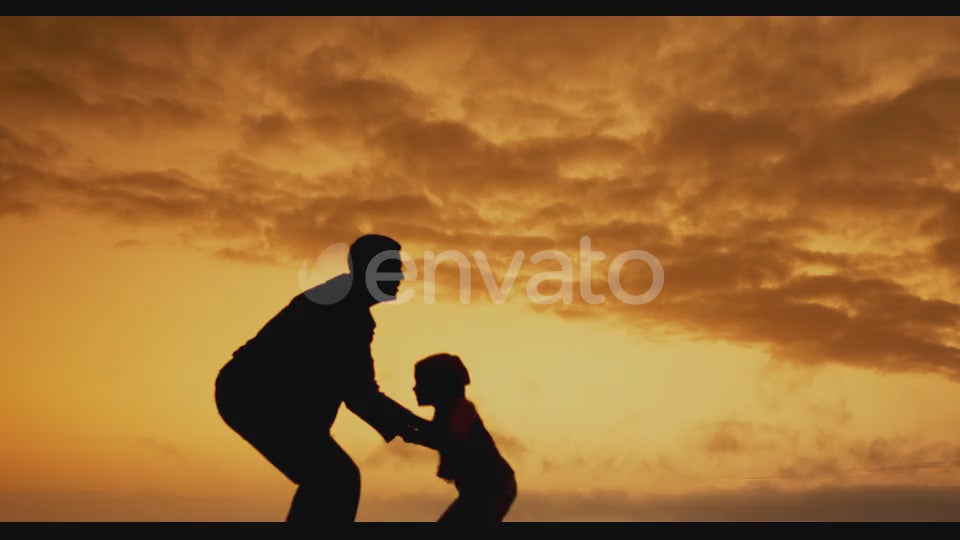 Father, lifting and kid with freedom or sunset in outdoor on vacation for travel with support